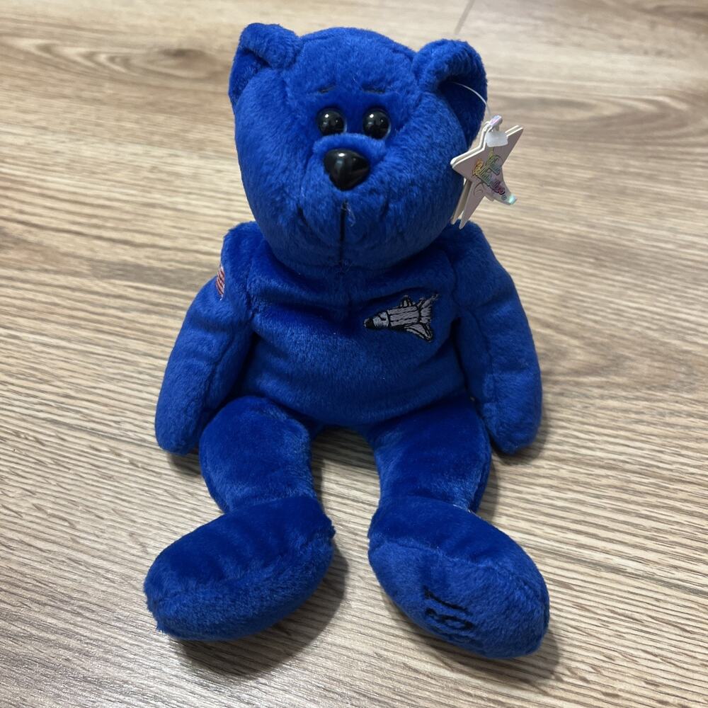 Classic Collecticritters Beanie Bear "The Blue Senator" 1999 Space Shuttle (A20)